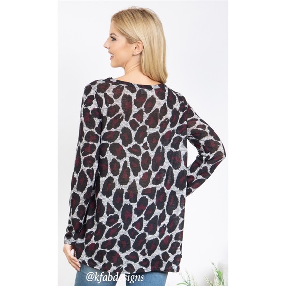 LAST! Stretchy V Neck Soft Casual Animal Print Top! - Picture 5 of 7
